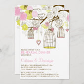 ピンクイエロービルダケイズリハーサルディナー招待状 招待状 (正面/裏面)