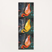 ピンクイエローフラミンゴトリオ敢えて台本に違うなる ヨガマット (正面)