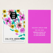 ピンクイエローフローラキーチェーンロゴ表示 (正面&裏面)