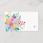 ピンクイエローフローラ水色シックなオーダ感謝していーユー 名刺 (裏面)