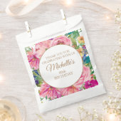 ピンクイエローフローラ90誕生日 フェイバーバッグ (クリップ留めされた状態)