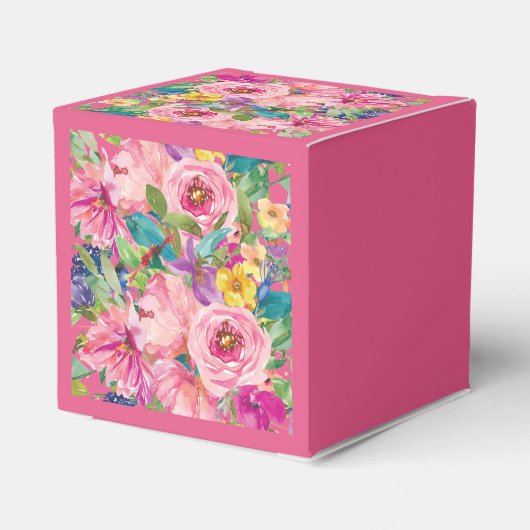 ピンクイエローフローラ90誕生日 フェイバーボックス (裏面サイド)