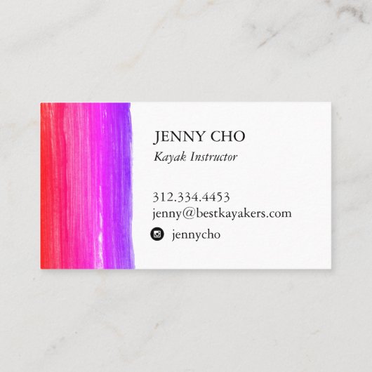 ピンクイエローブリッ絵を描ツストライプの名刺 名刺 (裏面)