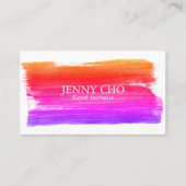 ピンクイエローブリッ絵を描ツストライプの名刺 名刺 (正面)