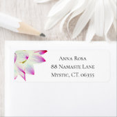 *~*ピンクイエローブルーウォーターカラーロータス ラベル (インサイチュ)