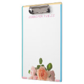 ピンクイエローブルーグリーンウォーターバラテンプレート クリップボード (左)