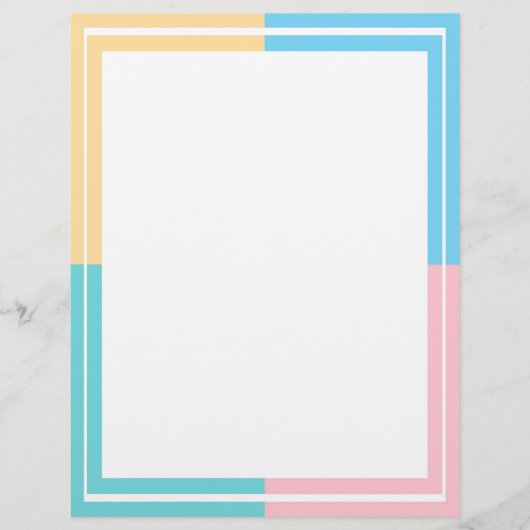 ピンクイエローブルーグリーンカスタム空白のテンプレート レターヘッド (正面)