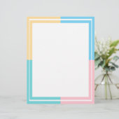 ピンクイエローブルーグリーンカスタム空白のテンプレート レターヘッド (スタンド正面)