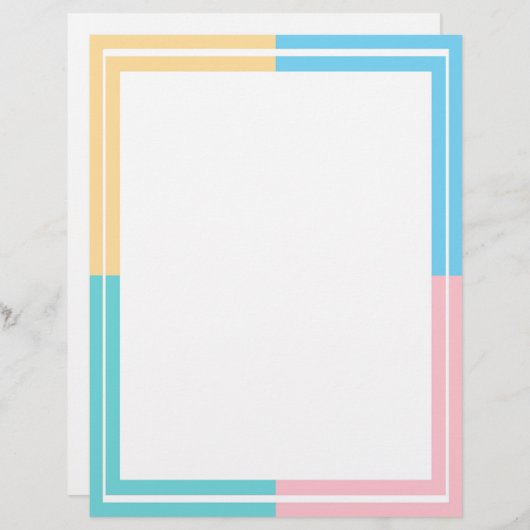 ピンクイエローブルーグリーンカスタム空白のテンプレート レターヘッド (正面/裏面)