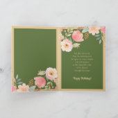 ピンクイエローブルーグリーンフラワーシスター誕生日 カード (内部)