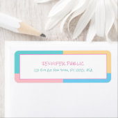 ピンクイエローブルーグリーンモダンデザインテンプレート ラベル (インサイチュ)