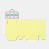 ピンクイエローブルーターコイズ紫色の格子模様 フェイバーボックス (折り畳みなし)