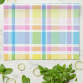 ピンクイエローブルータータンチェックパターンアクセサリートレンディー キッチンタオル (折り畳み)