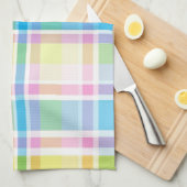 ピンクイエローブルータータンチェックパターンアクセサリートレンディー キッチンタオル (四つ折り)