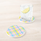 ピンクイエローブルータータンチェックパターンアクセサリートレンディー コースター (側面)