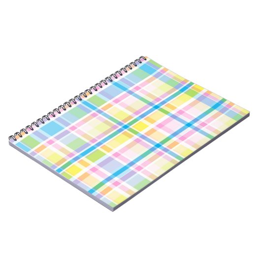 ピンクイエローブルータータンチェックパターンアクセサリートレンディー ノートブック (左側)