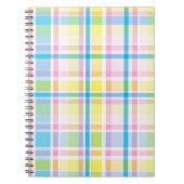 ピンクイエローブルータータンチェックパターンアクセサリートレンディー ノートブック (正面)
