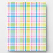 ピンクイエローブルータータンチェックパターンアクセサリートレンディー フォトプラーク (正面)