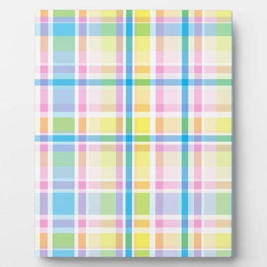 ピンクイエローブルータータンチェックパターンアクセサリートレンディー フォトプラーク (正面)