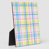 ピンクイエローブルータータンチェックパターンアクセサリートレンディー フォトプラーク (側面)