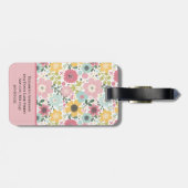 ピンクイエローブルーフェミニンフローラ ラゲッジタグ (裏面横)