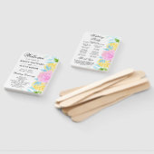 ピンクイエローブルーフラワーズ結婚式 プログラム ハンドファン (組立なし)