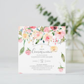 ピンクイエロープニーバラフローラ聖餐式 招待状 (スタンド正面)