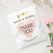 ピンクイエロープレイドハートありがとう フェイバーバッグ (封をした状態)