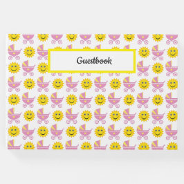 ピンクイエローホワイトかわいいベビーガールアイテム ゲストブック