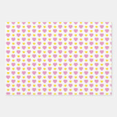 ピンクイエローホワイトかわいいベビーガールアイテム ラッピングペーパーシート (正面2)