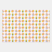 ピンクイエローホワイトかわいいベビーガールアイテム ラッピングペーパーシート (正面)