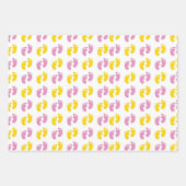 ピンクイエローホワイトかわいいベビーガールアイテム ラッピングペーパーシート (正面3)