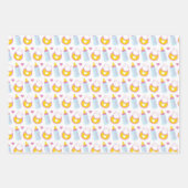 ピンクイエローホワイトかわいいベビーガールアイテム ラッピングペーパーシート (正面3)