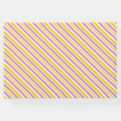 ピンクイエローホワイトその女の子のベビー項目 ゲストブック (裏面)