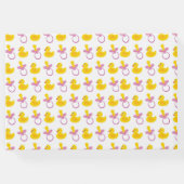 ピンクイエローホワイトベビーガールパシファイア&ダック ゲストブック (裏面)