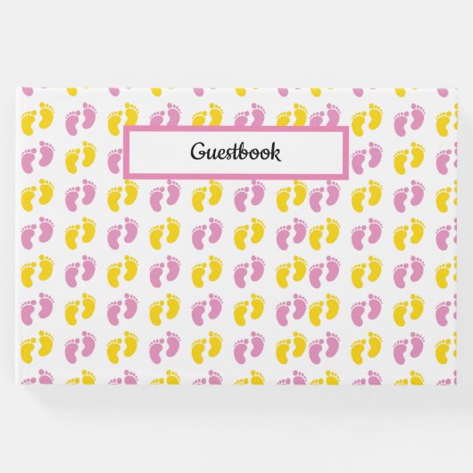 ピンクイエローホワイトベビーガール足 ゲストブック (正面)