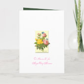 ピンクイエローボタニカルバラカスタム招待状 招待状 (裏面)