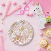 ピンクイエローボホワイルドデイジー ペーパープレート (パーティー)