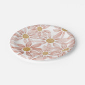 ピンクイエローボホワイルドデイジー ペーパープレート (アングル)