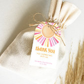 ピンクイエローボーホサンシャインサンバースデーパーティー ギフトタグ