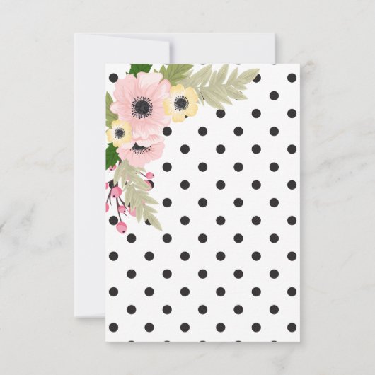 ピンクイエローポピー日付を保存フローラ写真 招待状 (裏面)