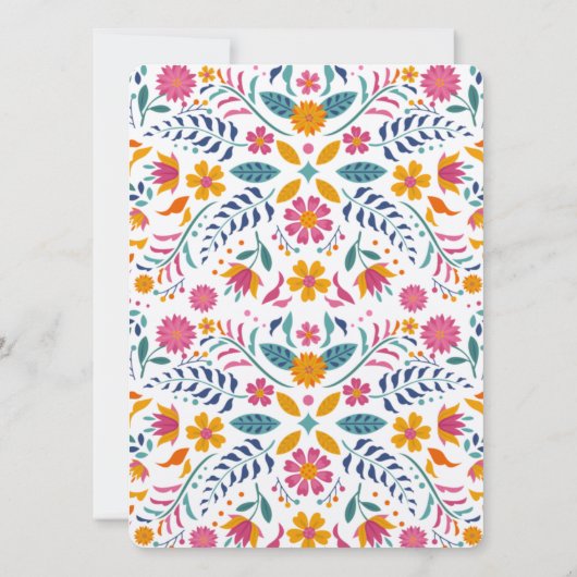 ピンクイエローメキシカンフェスタベビーシャワー招待状 招待状 (裏面)