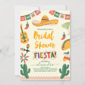 ピンクイエローメキシコフェスタブライダルシャワー 招待状 (正面)