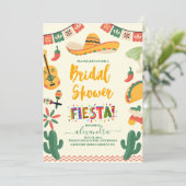 ピンクイエローメキシコフェスタブライダルシャワー 招待状 (スタンド正面)