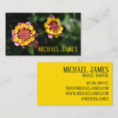 ピンクイエローランタナフラワーフローラガーデンフォト 名刺 (正面/裏面)