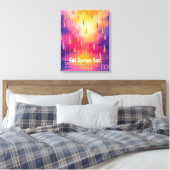 ピンクイエローレインドロップ自然水彩 キャンバスプリント (インサイチュ (寝室))