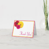 ピンクイエローレッドガーベラデイジーサンキューカード サンキューカード (正面)