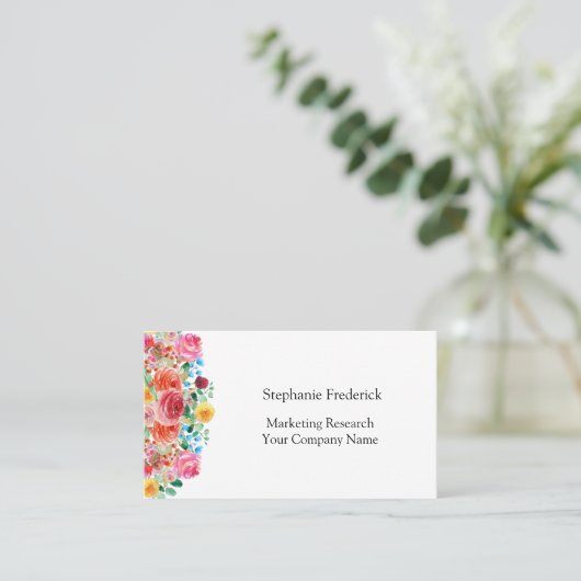 ピンクイエローレッドブルーフェミニンフローラ 名刺 (スタンド正面)