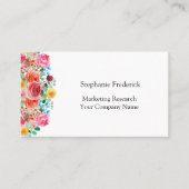 ピンクイエローレッドブルーフェミニンフローラ 名刺 (正面)