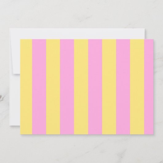 ピンクイエローレモネードスタンドファースト誕生日写真 招待状 (裏面)